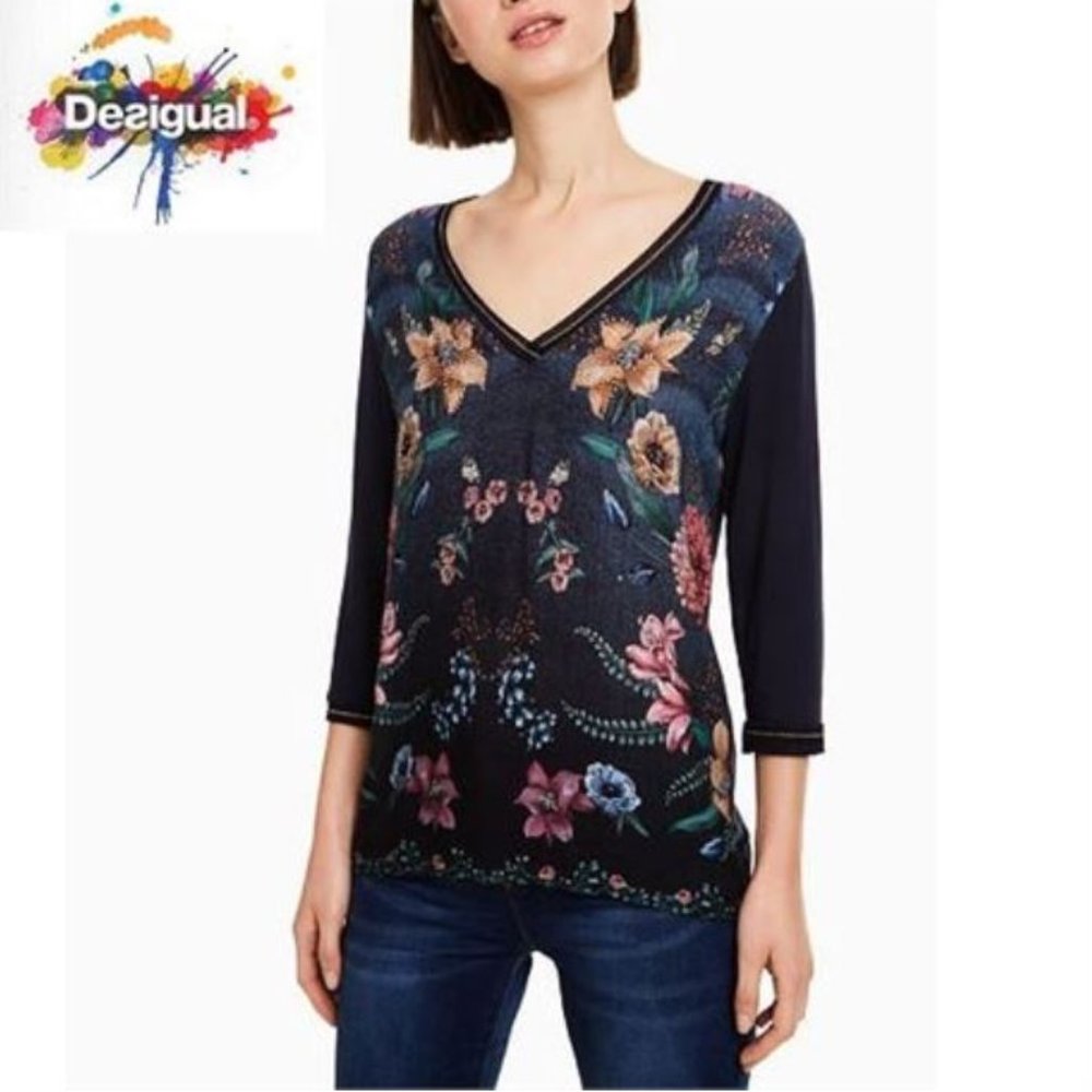 DESIGUAL NWT MEDIUM BOHO T- SHIRT!